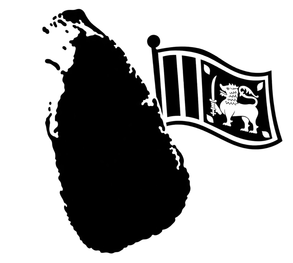 Sri Lanka map and national flag icon