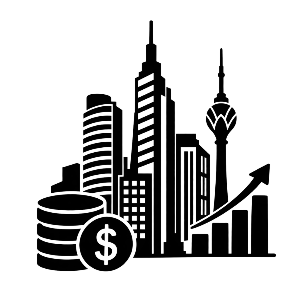 Economic growth icon showing the Colombo skyline
